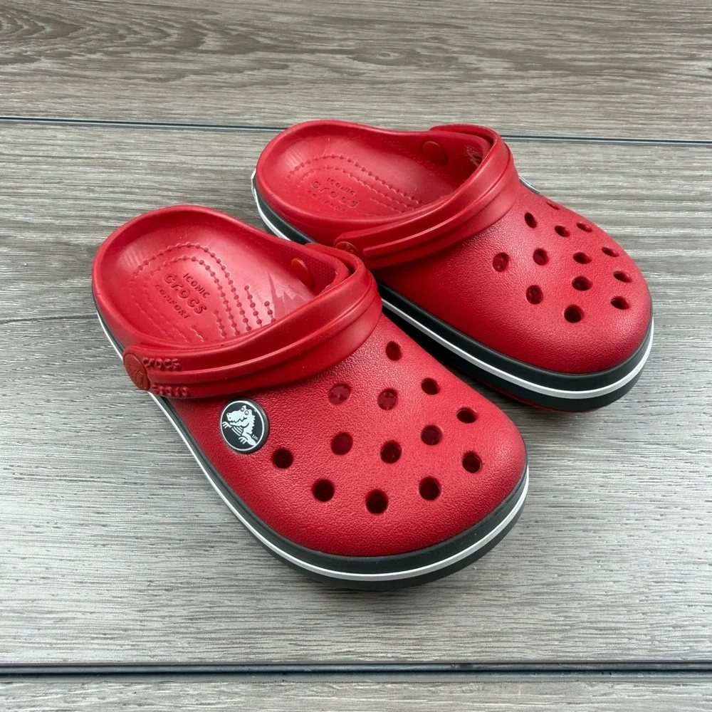Crocs Kids Clogs Crocband Slip On Red Size 8